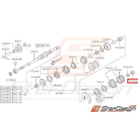 Ecrou de blocage arbre primaire GT 93-00 WRX 01-10