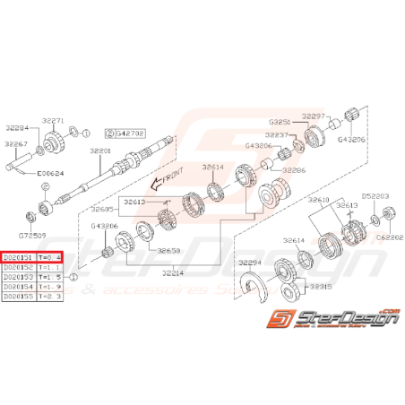 Rondelle Arbre Primaire Origine Subaru Impreza GT 1993 - 2000