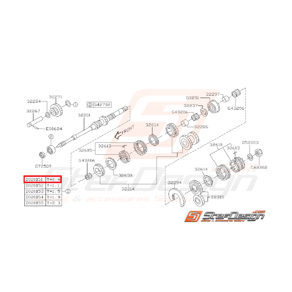 Rondelle Arbre Primaire Origine Subaru Impreza GT 1993 - 2000