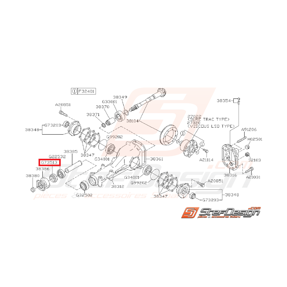 Joint spy de pont côté arbre de transmission (tous modèles)
