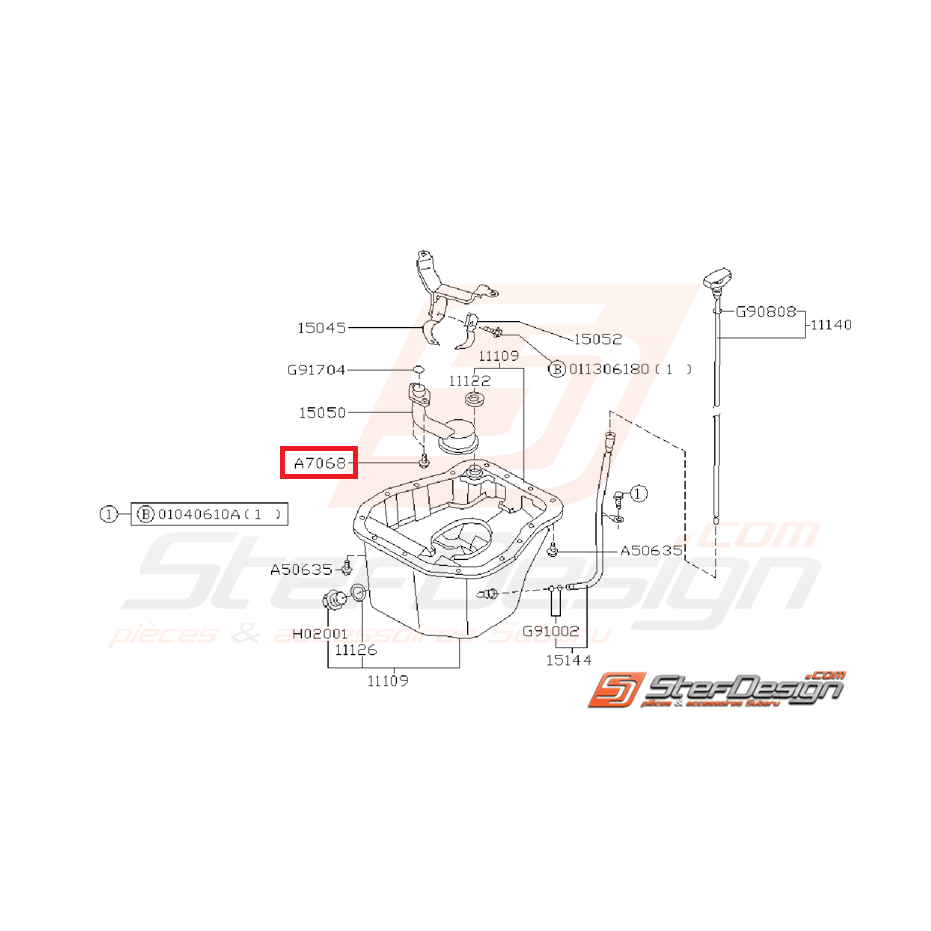 Vis de guide de courroie centrale GT 97-00 WRX/STI 01-07