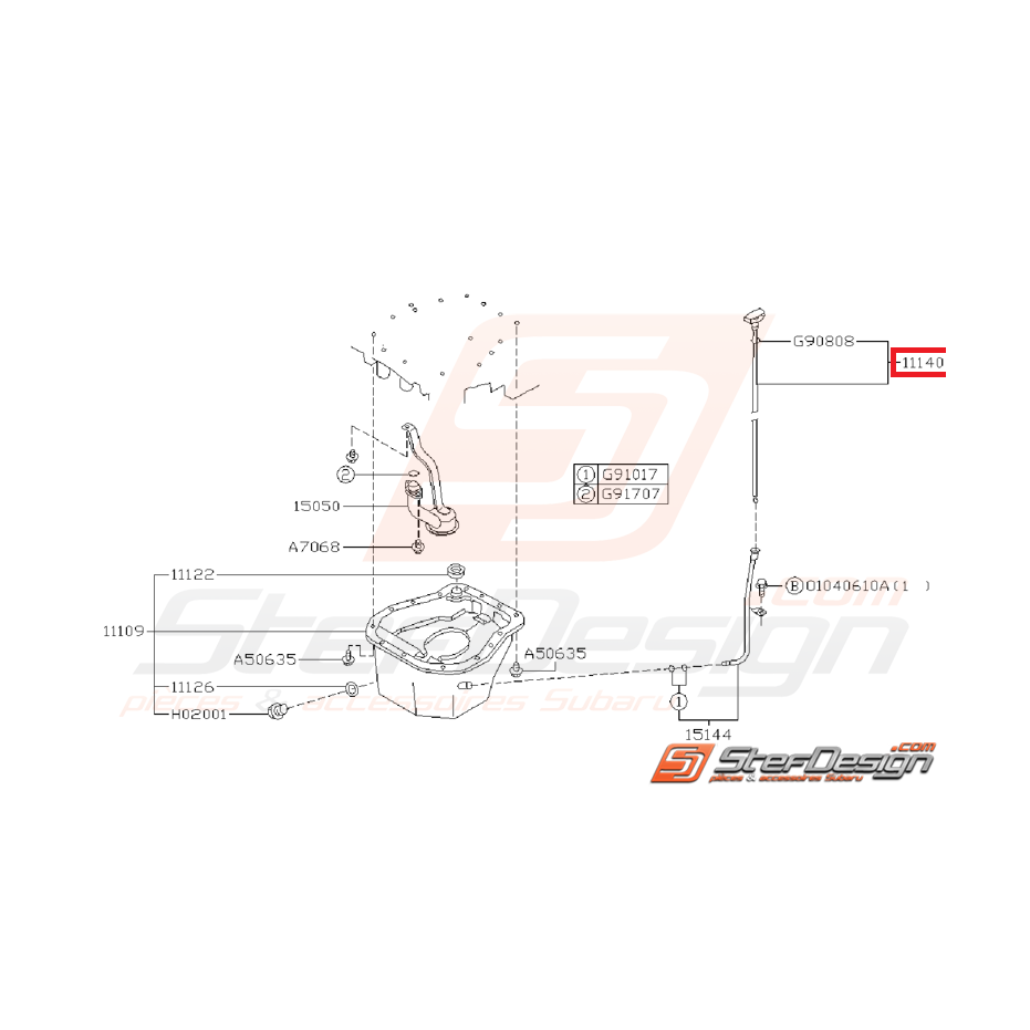 Jauge à huile moteur SUBARU 2L