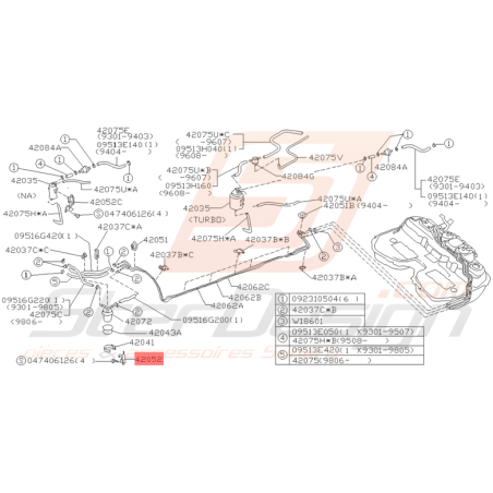 Patte de Fixation Origine Subaru GT 1993 - 1998