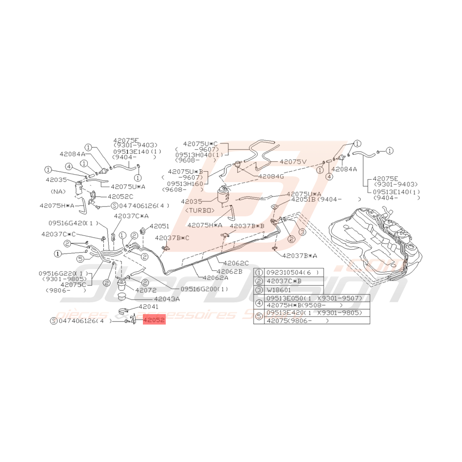 Patte de Fixation Origine Subaru GT 1993 - 1998