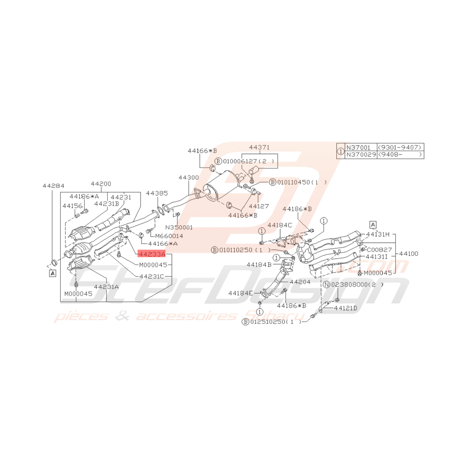 Attache Origine Subaru GT 1993 - 2000
