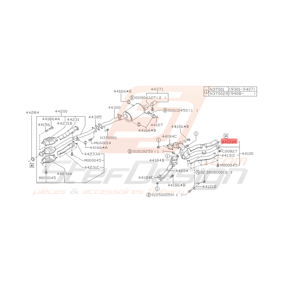 Couvercle Echappement Origine Subaru GT 1993 - 1998
