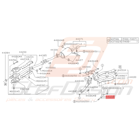 Support d'échappement Origine Subaru 1993 - 2000