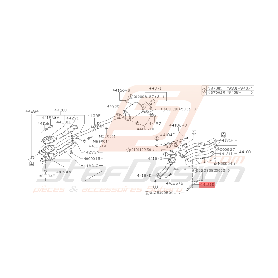 Support d'échappement Origine Subaru 1993 - 2000