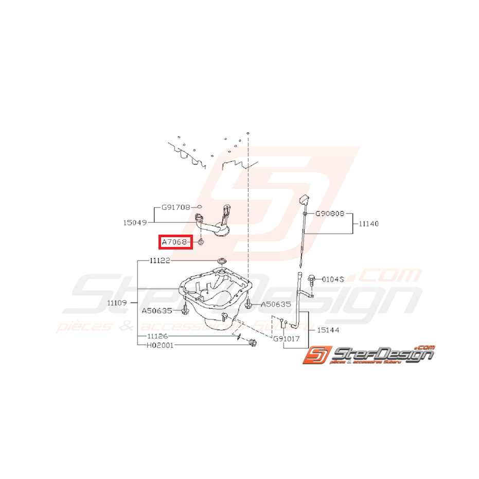 Vis de guide de courroie centrale GT 97-00 WRX/STI 01-07