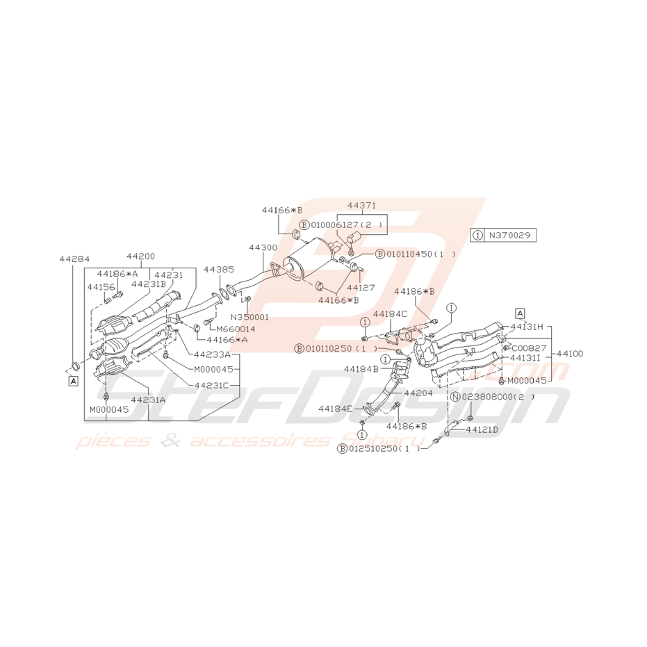 Ensemble Echappement Subaru GT 1993 - 2000 Ensemble Echappement Subaru GT 1993 - 2000