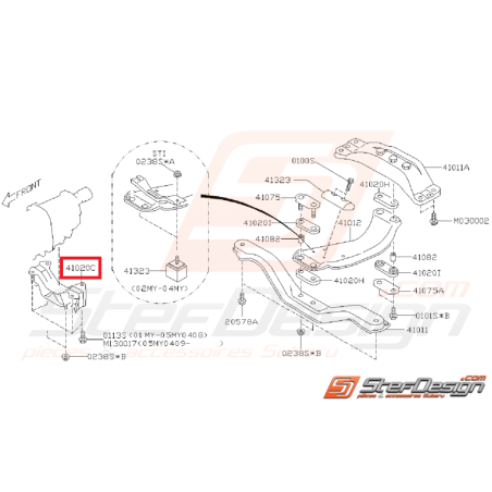 Support de Boite SUBARU STI 2001 - 2014