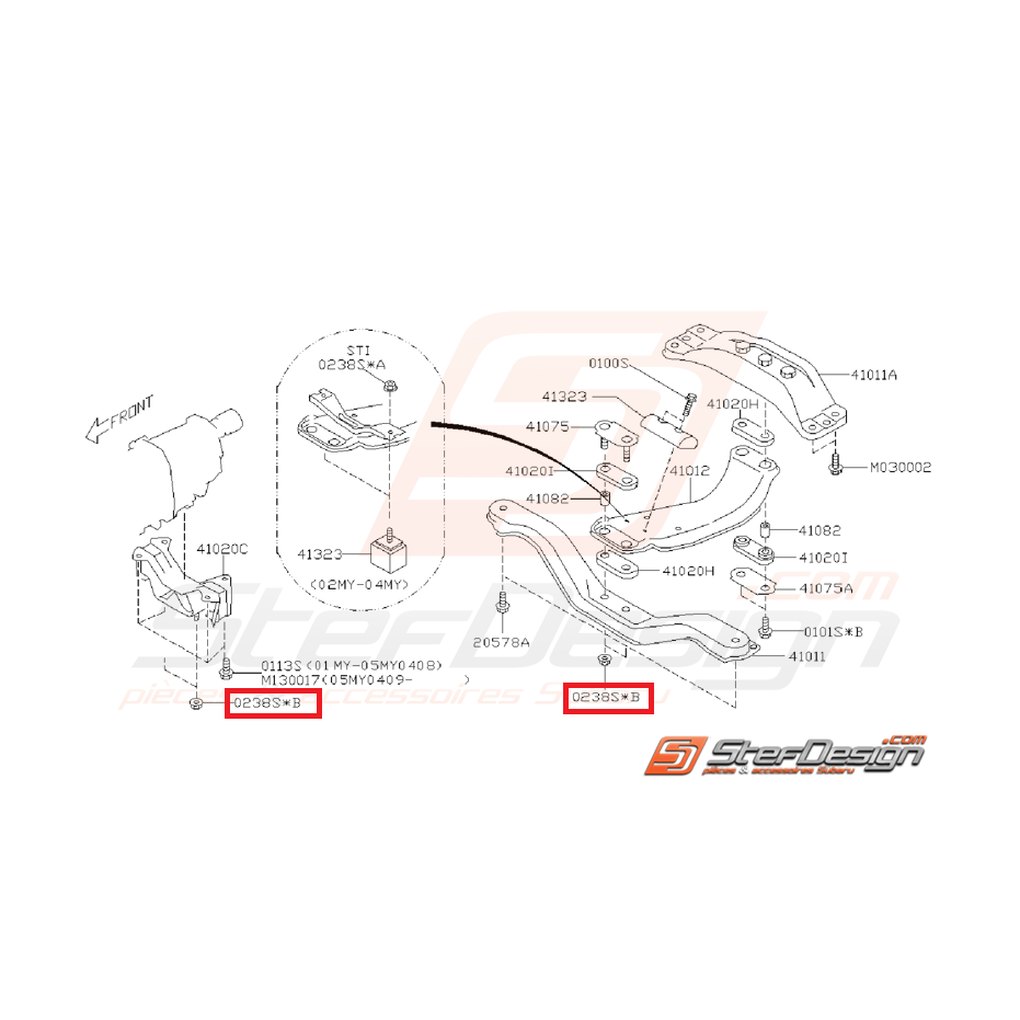 Écrou traverse de renfort pare-choc WRX/STI 01-05