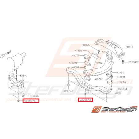 Écrou traverse de renfort pare-choc WRX/STI 01-05 Écrou traverse de renfort pare-choc WRX/STI 01-05