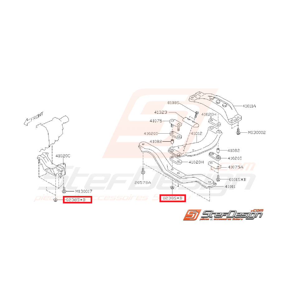 Écrou traverse de renfort pare-choc WRX/STI 01-05