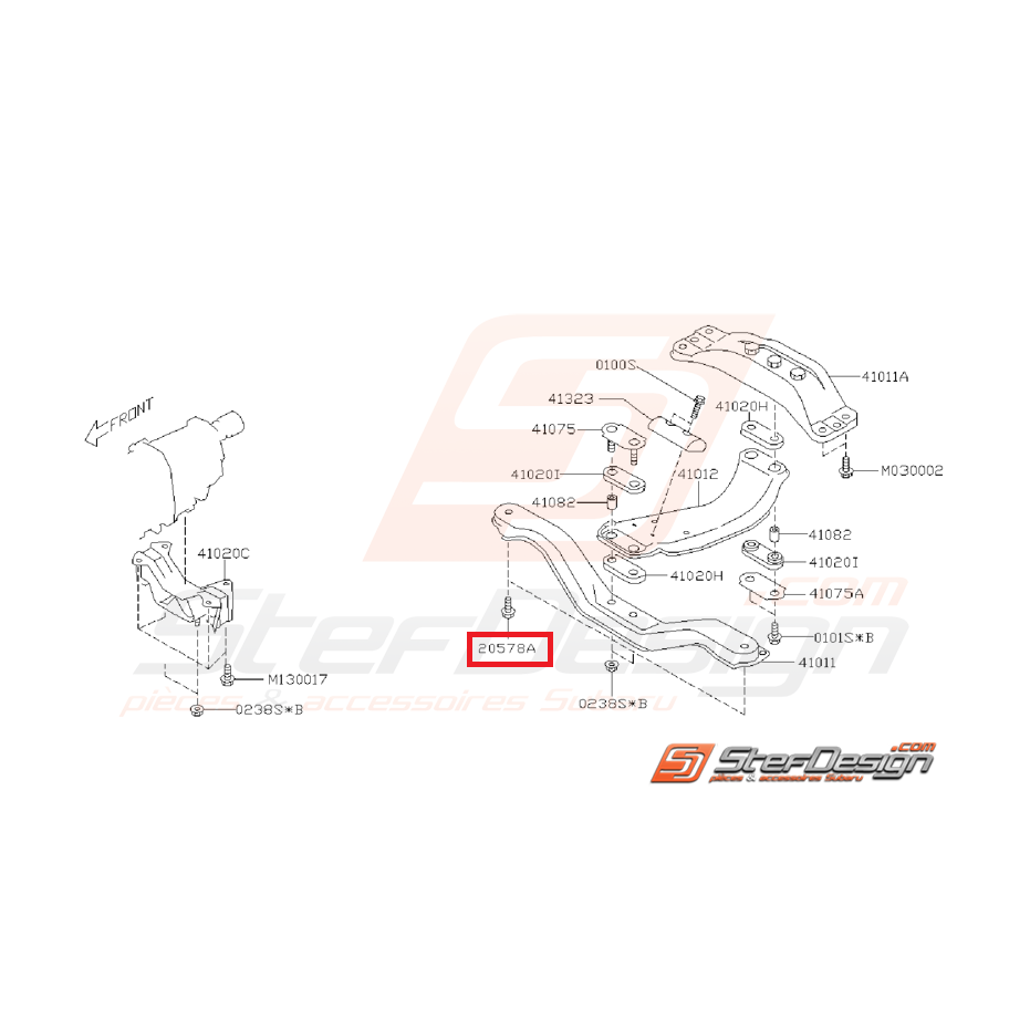 Vis de fixation de support de boite SUBARU WRX/STI 01-07 Vis de fixation de support de boite SUBARU WRX/STI 01-07