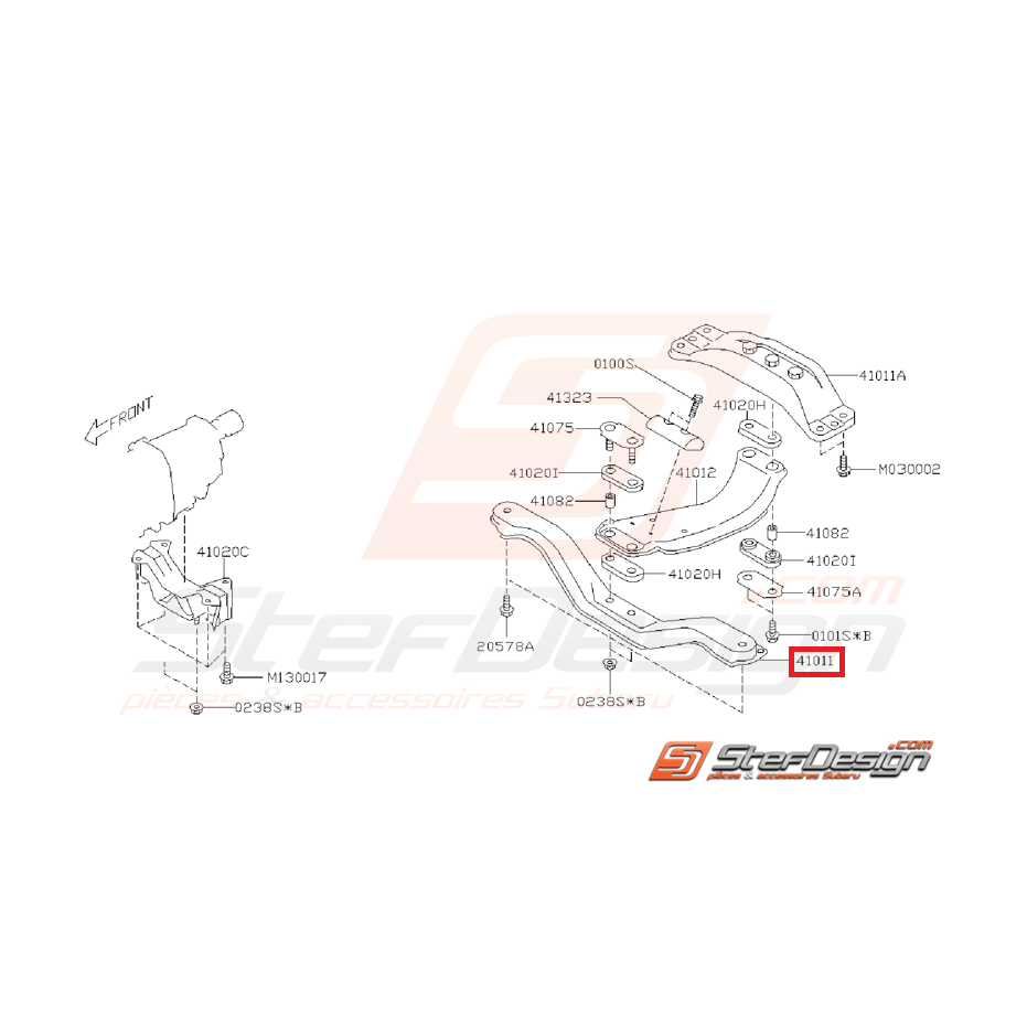 Traverse Avant Support de Boite Origine Subaru WRX 2005 - 2007 Traverse Avant Support de Boite Origine Subaru WRX 2005 - 2007