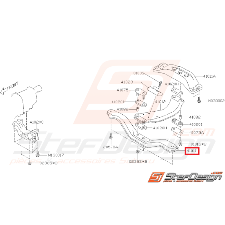 Poutre transversale de support de boite 6 vitesses SUBARU STI 03-07