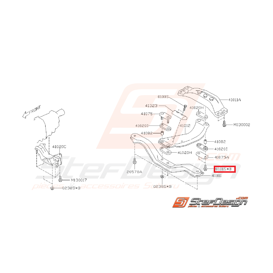 Vis de fixation de silent bloc d'échappement SUBARU WRX/STI 01-07