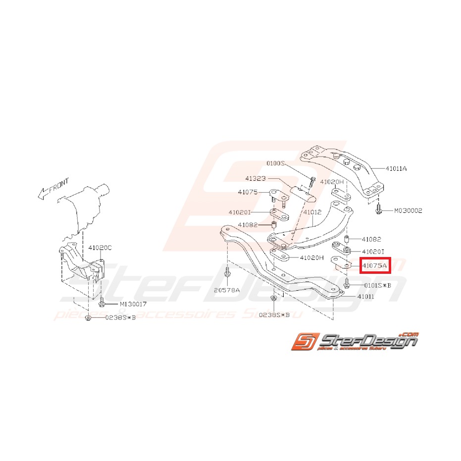 Plaque de poutre transversale support de boite WRX/STI 01-07 Plaque de poutre transversale support de boite WRX/STI 01-07