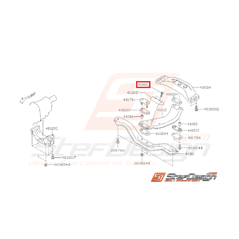 Vis de fixation de support de boite SUBARU WRX/STI 01-07 Vis de fixation de support de boite SUBARU WRX/STI 01-07