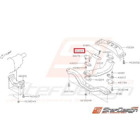 Caoutchouc de support de boite origine SUBARU STI 05-07