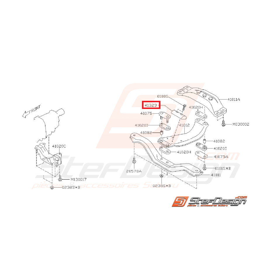 Caoutchouc de support de boite origine SUBARU STI 05-07 Caoutchouc de support de boite origine SUBARU STI 05-07