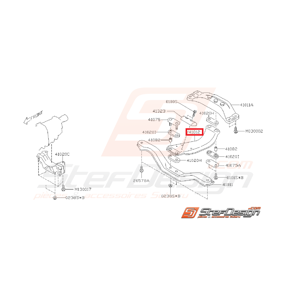 Support inférieur de boite SUBARU WRX 2003 - 2005 STI 2005-2007