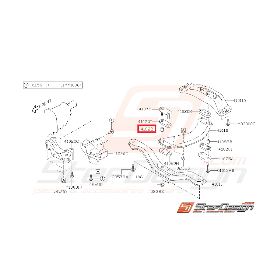 Entretoise de Poutre Transversale Origine Subaru GT 1993 - 2000 Entretoise de Poutre Transversale Origine Subaru GT 1993 - 2000