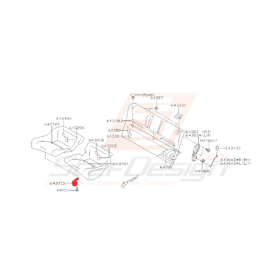 Support de siège arrière pour subaru BRZ