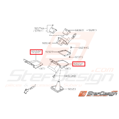 Couvercle de levier de vitesse WRX/STI 05-07