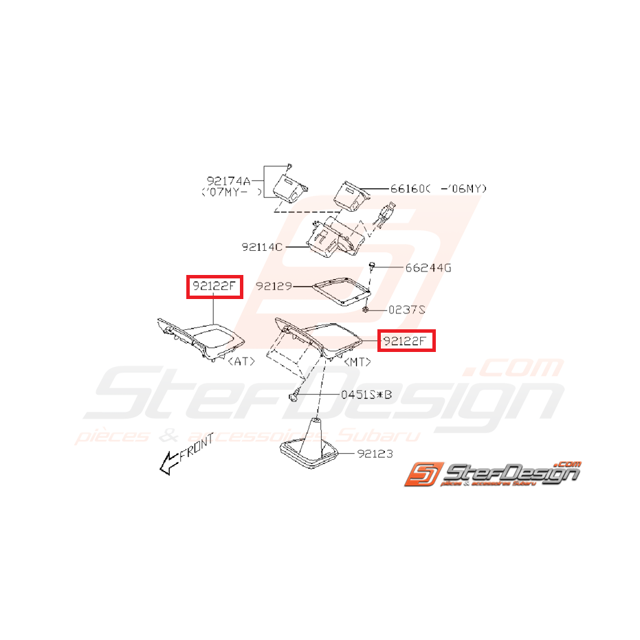 Couvercle de levier de vitesse WRX/STI 05-07
