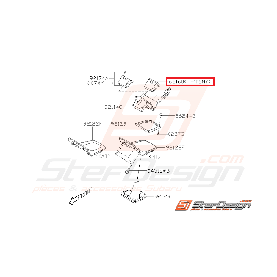 Cendrier origine SUBARU WRX/STI 2005-2006