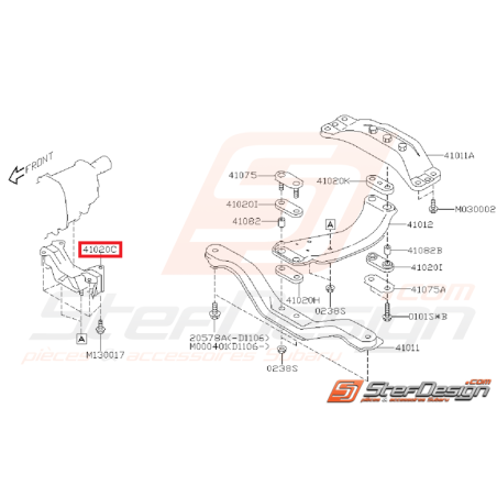 Support de Boite SUBARU STI 2001 - 2014