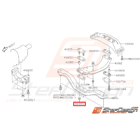 Écrou traverse de renfort pare-choc WRX/STI 01-05 Écrou traverse de renfort pare-choc WRX/STI 01-05