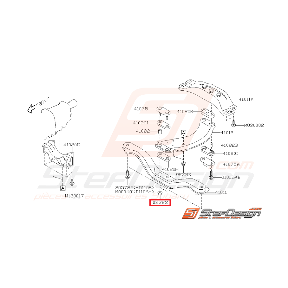 Écrou traverse de renfort pare-choc WRX/STI 01-05