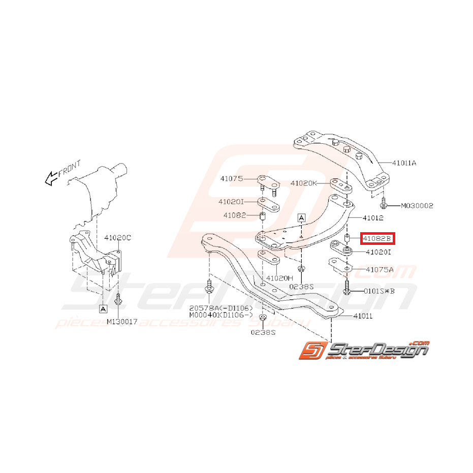 Entretoise Support de Boite Origine Subaru WRX 2008 - 2011