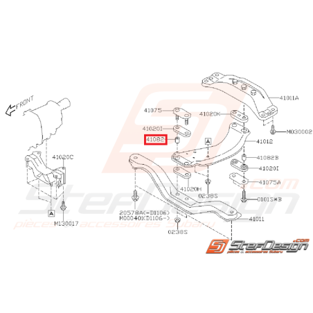 Entretoise de Poutre Transversale Origine Subaru GT 1993 - 2000