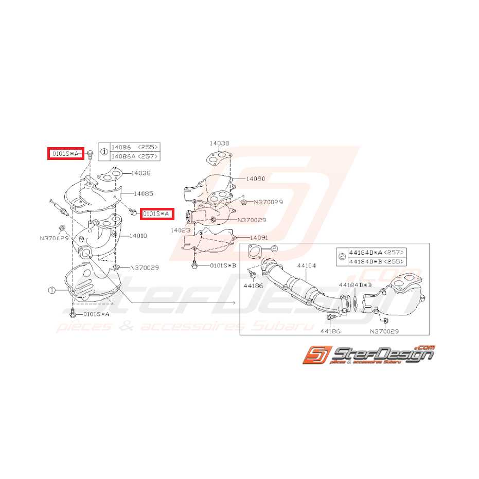 Vis de tôle pare chaleur de collecteur d'échappement coté droit