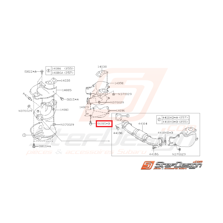 Vis de tôle pare chaleur collecteur d'échappement coté gauche Vis de tôle pare chaleur collecteur d'échappement coté gauche