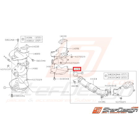 Tôle pare chaleur collecteur d'échappement inférieur gauche SUBARU GT 93-00 WRX/STI 01-05