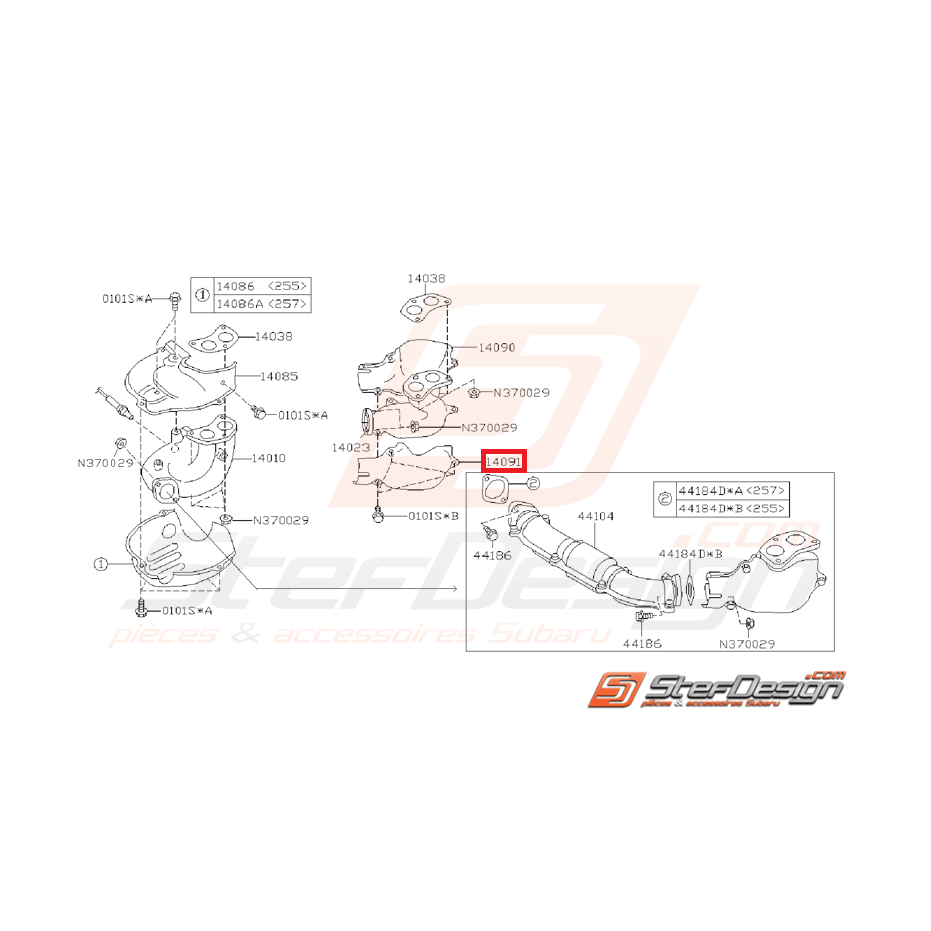 Tôle pare chaleur collecteur d'échappement inférieur gauche SUBARU GT 93-00 WRX/STI 01-05
