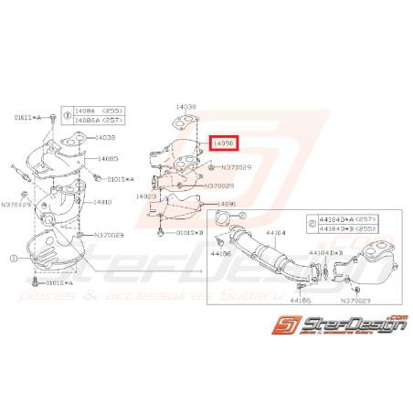 Tôle pare chaleur de collecteur d'échappement supérieur gauche GT 93-00 WRX/STI 01-15