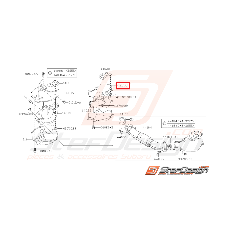 Tôle pare chaleur de collecteur d'échappement supérieur gauche GT 93-00 WRX/STI 01-15