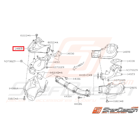 Tôle pare chaleur supérieur droite SUBARU STI 01-07