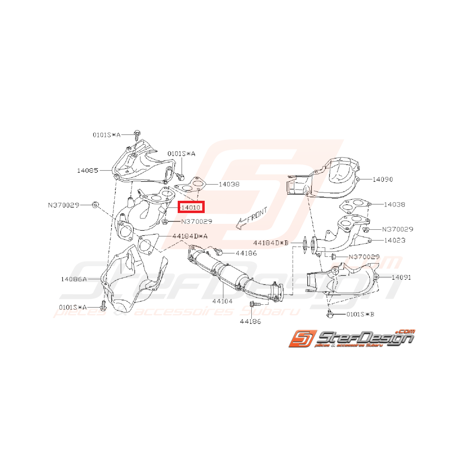 Collecteur d'échappement droit SUBARU STI 01-05 Collecteur d'échappement droit SUBARU STI 01-05
