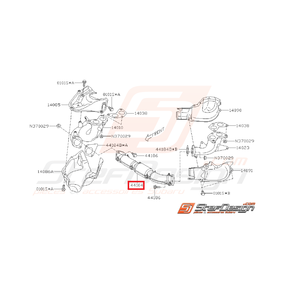 Cross pipe origine subaru GT 93-00 STI 01-05 WRX 01-11