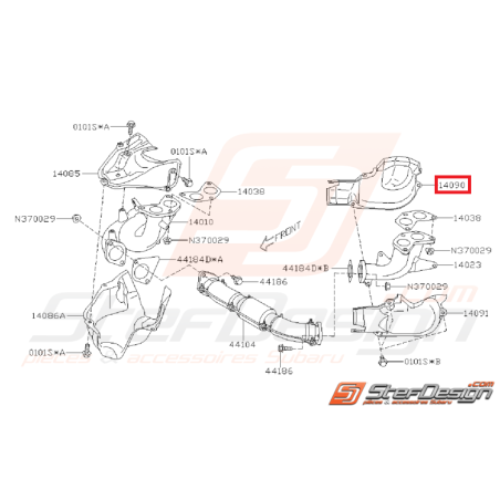 Tôle pare chaleur de collecteur d'échappement supérieur gauche GT 93-00 WRX/STI 01-15