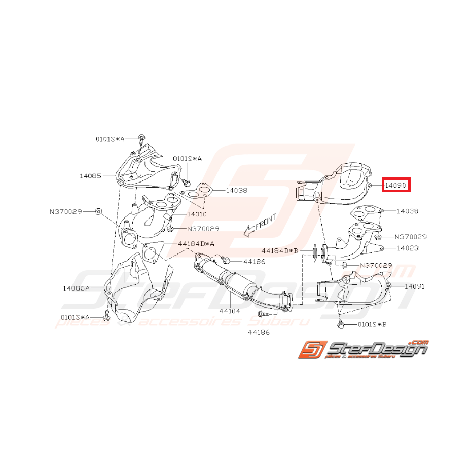 Tôle pare chaleur de collecteur d'échappement supérieur gauche GT 93-00 WRX/STI 01-15 Tôle pare chaleur de collecteur d'échappement supérieur gauche GT 93-00 WRX/STI 01-15