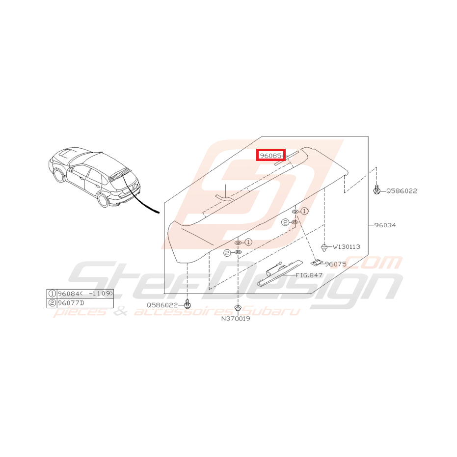 Joint de Becquet Origine Subaru GT 1993 - 2000