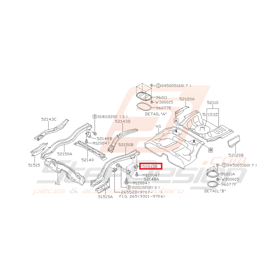 Support en U de silencieux arrière SUBARU WRX/STI 01-07 Support en U de silencieux arrière SUBARU WRX/STI 01-07